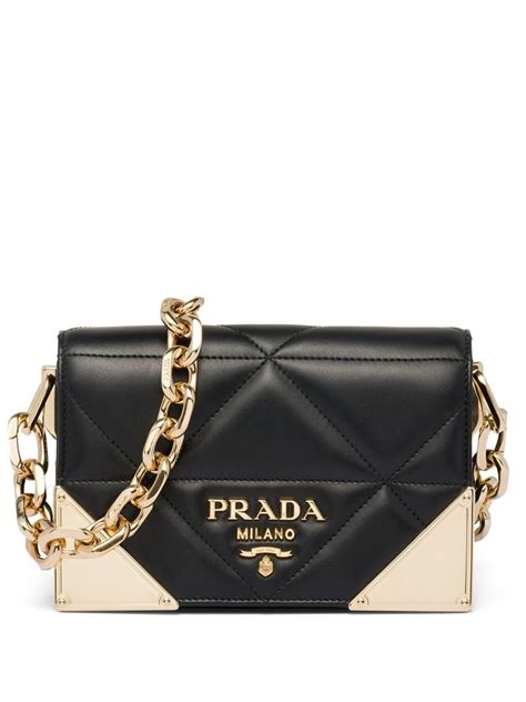 prada camera shoulder quilted leather black|Prada shoulder bag women.